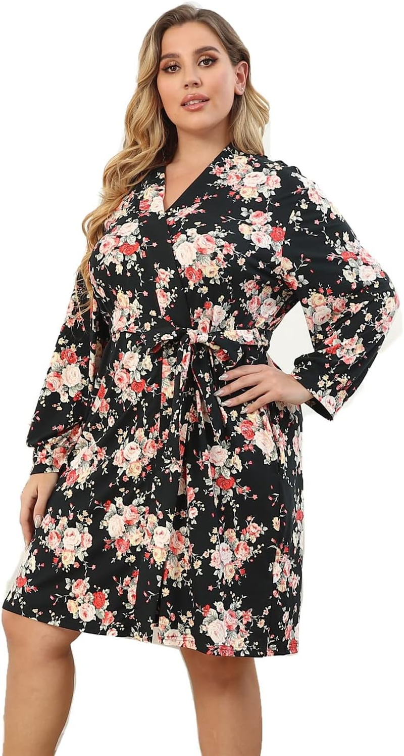 Plus Size Robes for Women Short Modal Knit Maternity Robes plus Size Soft Kimono Robes Sleepwear